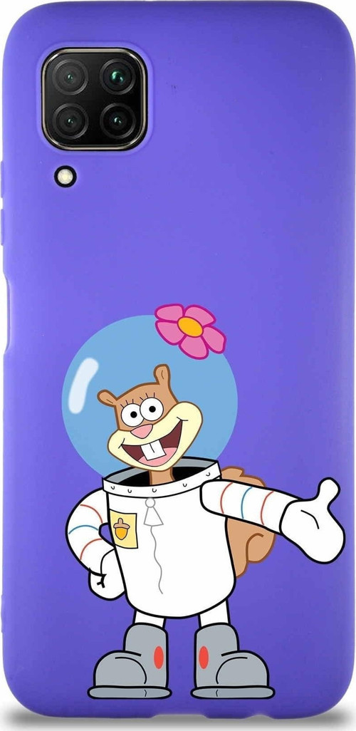 Huawei P40 Lite Soft Premier Kapak Sandy Tasarımlı Silikon Kılıf - Mor