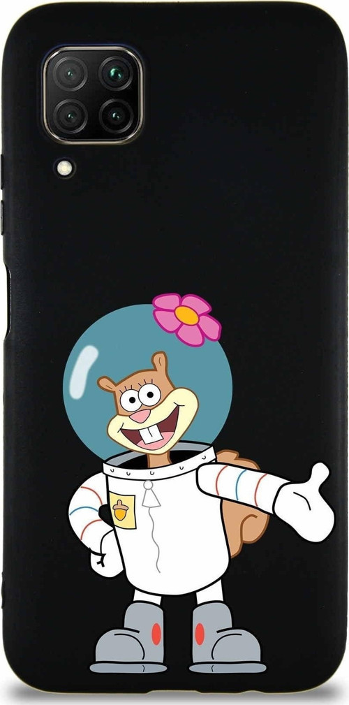 Huawei P40 Lite Soft Premier Kapak Sandy Tasarımlı Silikon Kılıf - Siyah