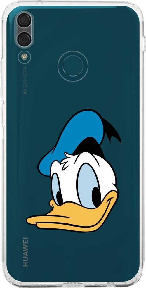 Huawei Y9 2019 Kamera Korumalı Kapak Donald Duck Tasarımlı Şeffaf Kılıf