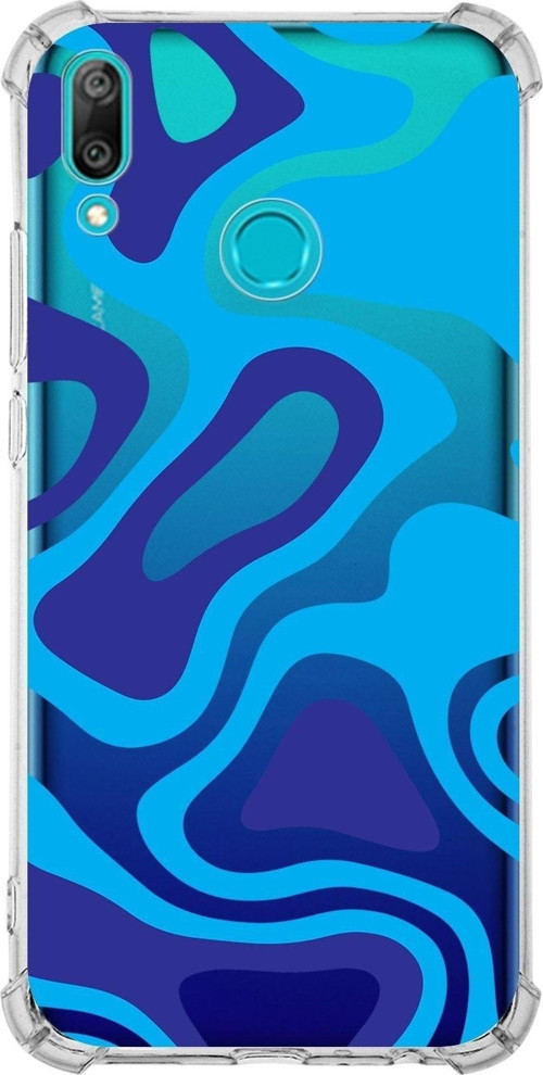 Huawei Y9 2019 Köşe Korumalı Antişok Kapak Renkli Desen Tasarımlı Şeffaf Kılıf