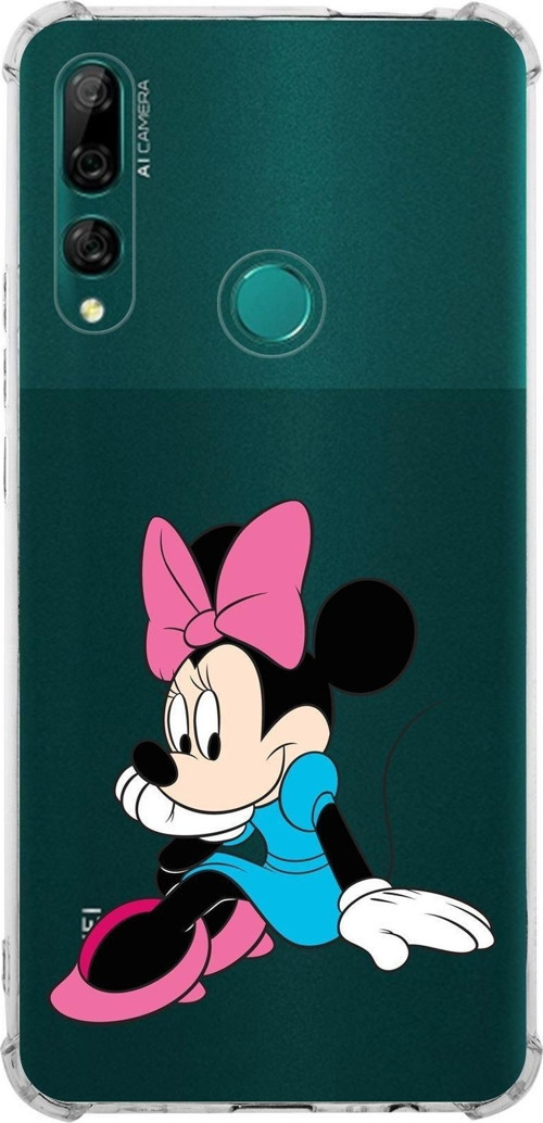Huawei Y9 Prime 2019 Köşe Korumalı Antişok Kapak Minnie Mouse Tasarımlı Şeffaf Kılıf