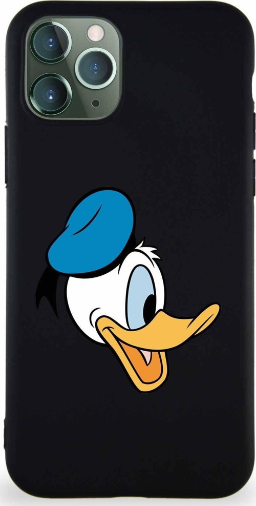 Iphone 11 Pro Uyumlu Soft Premier Kapak Donald Duck-F Tasarımlı Silikon Kılıf - Siyah