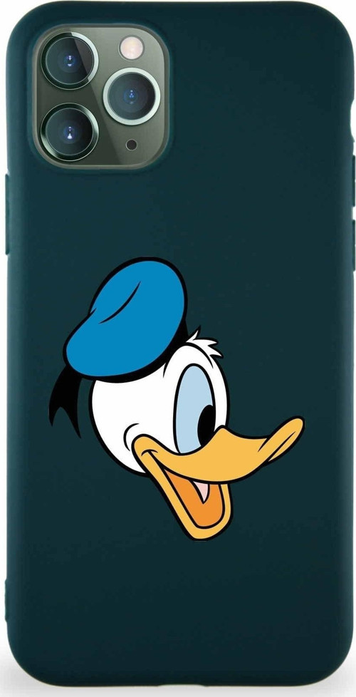 Iphone 11 Pro Uyumlu Soft Premier Kapak Donald Duck-F Tasarımlı Silikon Kılıf - Yeşil