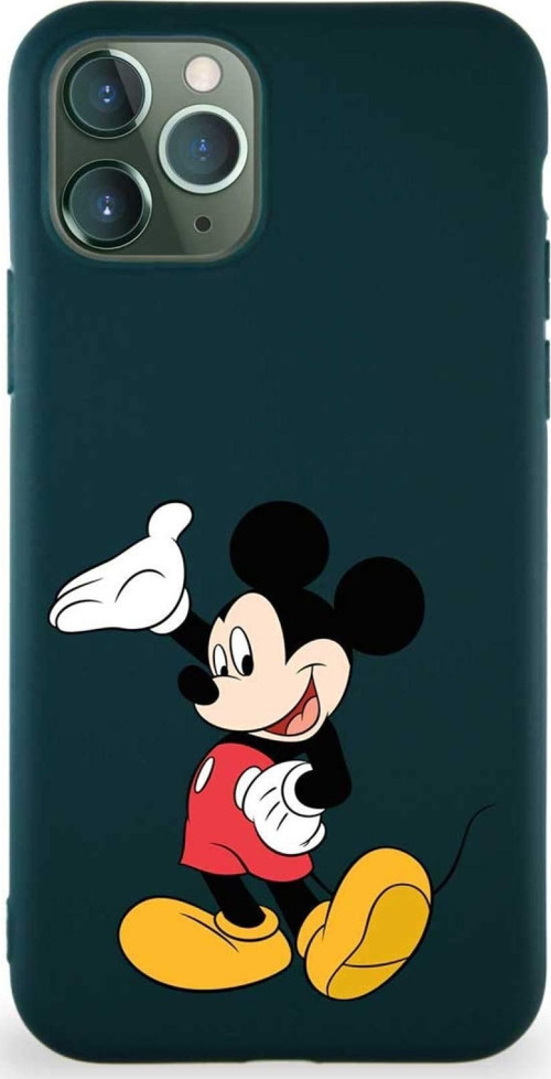 Iphone 11 Pro Uyumlu Soft Premier Kapak Mickey Mouse-C Tasarımlı Silikon Kılıf - Yeşil