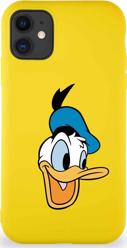 Iphone 11 Uyumlu Soft Premier Kapak Donald Duck-A Tasarımlı Silikon Kılıf - Sarı