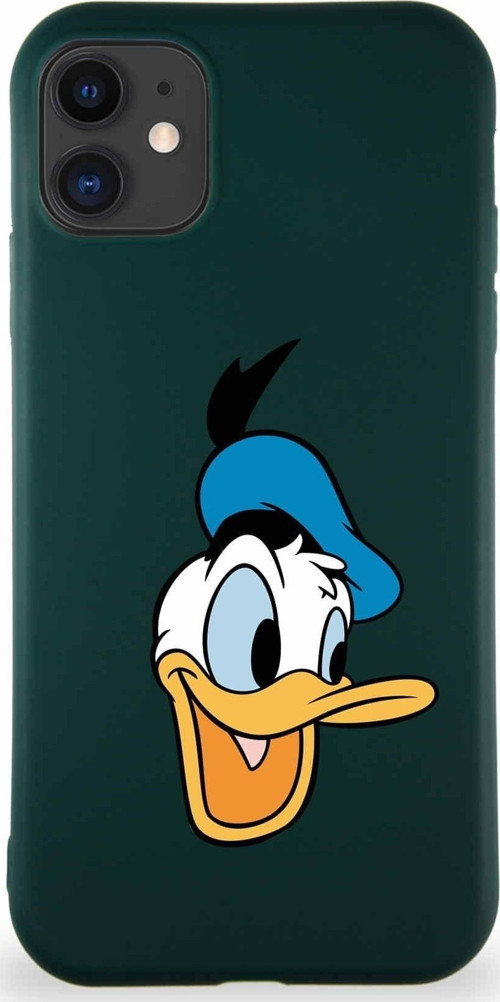 Iphone 11 Uyumlu Soft Premier Kapak Donald Duck-A Tasarımlı Silikon Kılıf - Yeşil