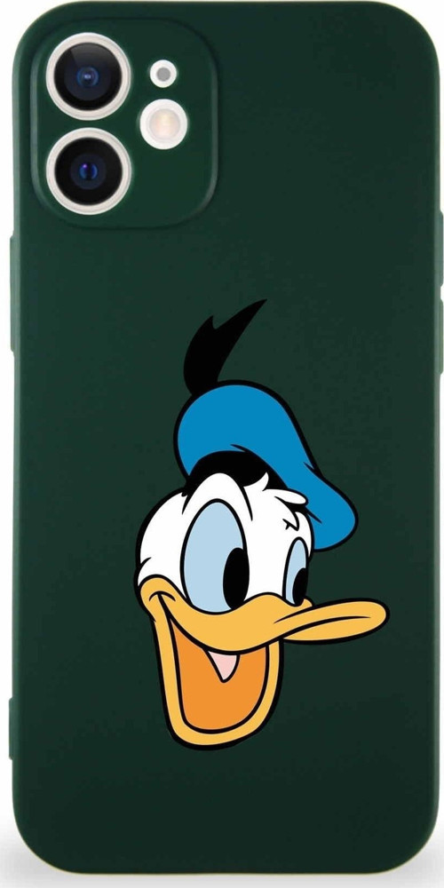 Iphone 12 Uyumlu Soft Premier Kapak Donald Duck-A Tasarımlı Silikon Kılıf - Yeşil