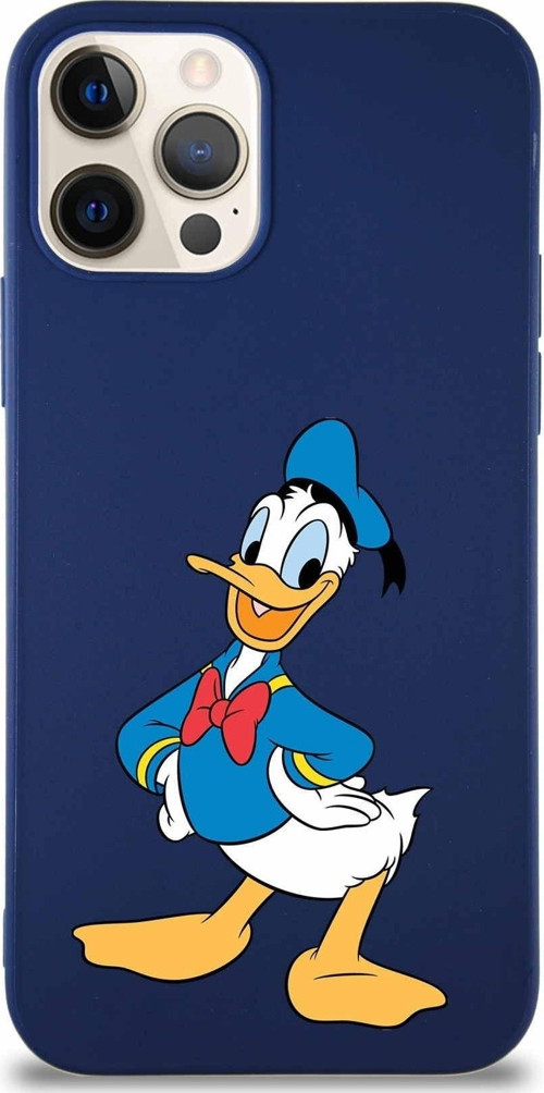 Iphone 12 Pro Uyumlu Soft Premier Kapak Donald Duck-C Tasarımlı Silikon Kılıf - Lacivert