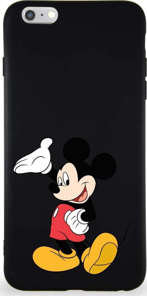 Iphone 6 Plus Soft Premier Kapak Mickey Mouse-C Tasarımlı Silikon Kılıf - Siyah Uyumlu