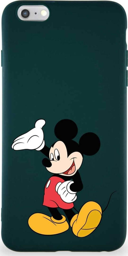 Iphone 6 Plus Soft Premier Kapak Mickey Mouse-C Tasarımlı Silikon Kılıf - Yeşil