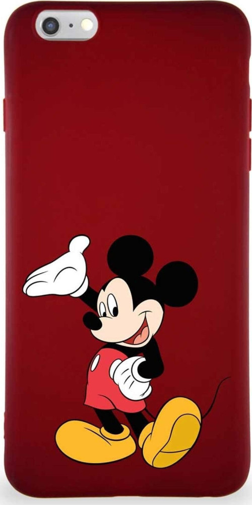 Iphone 6 Plus Uyumlu Soft Premier Kapak Mickey Mouse-C Tasarımlı Silikon Kılıf - Mürdüm