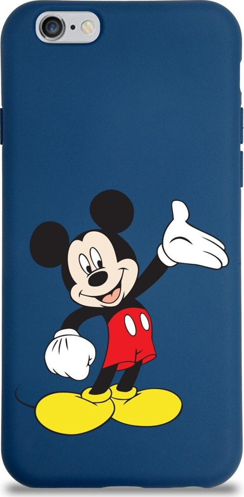 Iphone 6 Plus Uyumlu Lansman Kılıf Mickey Mouse Tasarımlı Altı Kapalı İçi Kadife Kaplı Kapak