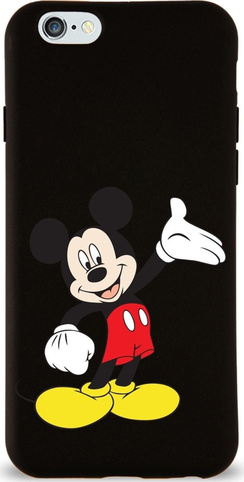 Iphone 6 Plus Uyumlu Lansman Kılıf Mickey Mouse Tasarımlı Altı Kapalı İçi Kadife Kaplı Kapak