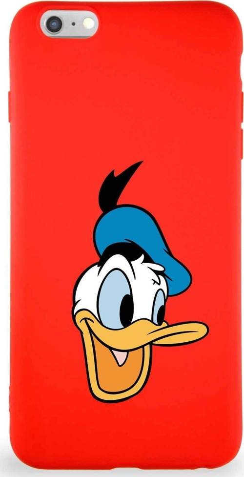 Iphone 6 Plus Uyumlu Soft Premier Kapak Donald Duck-A Tasarımlı Silikon Kılıf - Kırmızı