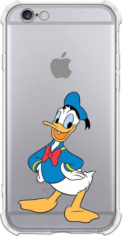 Iphone 6 Uyumlu Köşe Korumalı Antişok Kapak Donald Duck Tasarımlı Şeffaf Kılıf