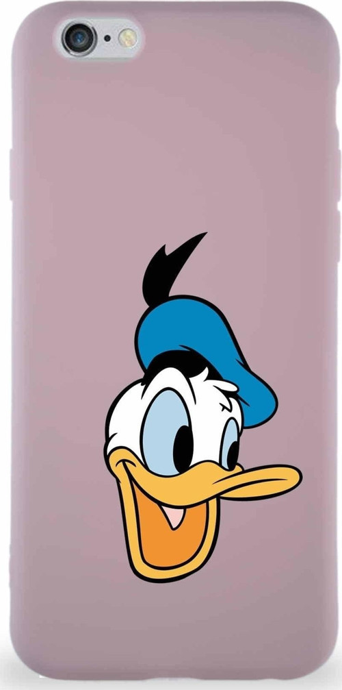 Iphone 6S Uyumlu Soft Premier Kapak Donald Duck-A Tasarımlı Silikon Kılıf - Pudra