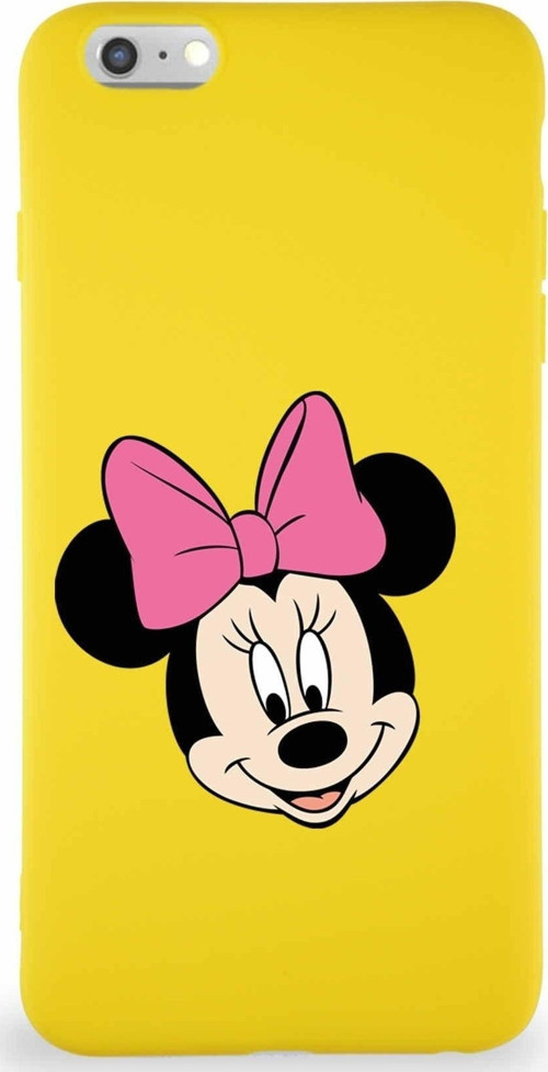 Iphone 6S Plus Uyumlu Soft Premier Kapak Minnie Mouse-C Tasarımlı Silikon Kılıf - Sarı