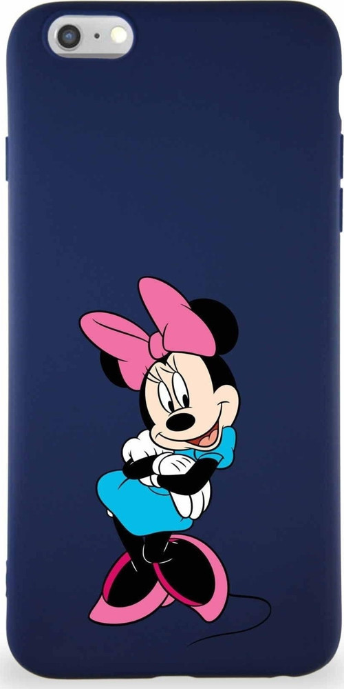 Iphone 6S Plus Soft Premier Kapak Minnie Mouse-D Tasarımlı Silikon Kılıf - Lacivert Uyumlu