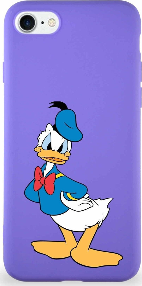 Iphone 7 Soft Uyumlu Premier Kapak Donald Duck-D Tasarımlı Silikon Kılıf - Mor