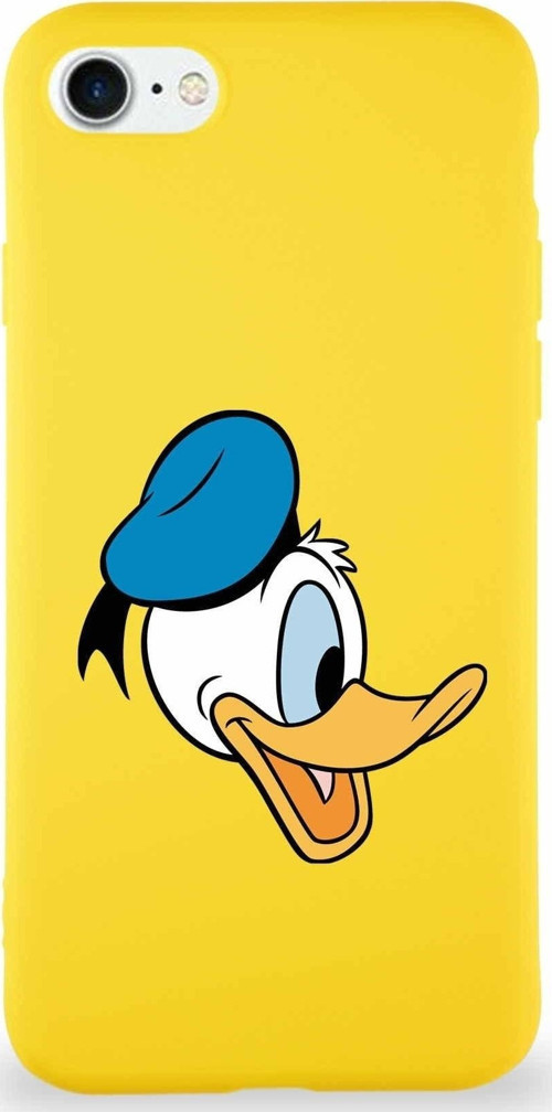 Iphone Se 2020 Uyumlu Soft Premier Kapak Donald Duck-F Tasarımlı Silikon Kılıf - Sarı