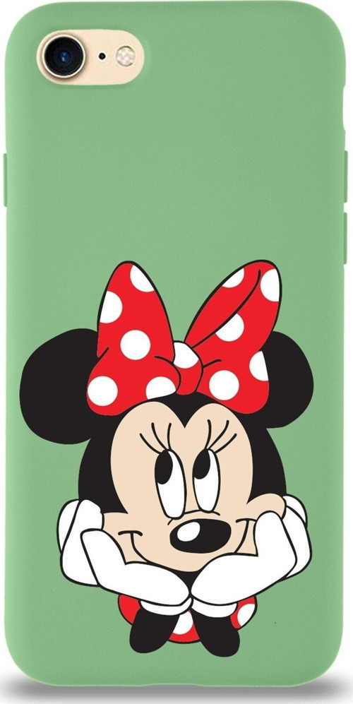 Iphone Se 2020 Uyumlu Lansman Kılıf Minnie Mouse Tasarımlı Altı Kapalı Içi Kadife Kaplı Kapak