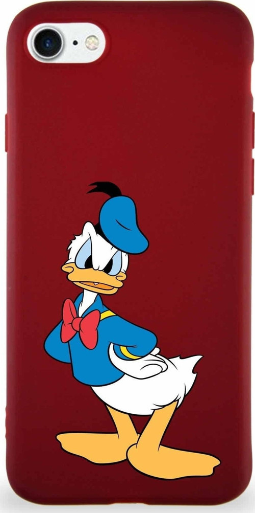 Iphone 7 Uyumlu Soft Premier Kapak Donald Duck-D Tasarımlı Silikon Kılıf - Mürdüm