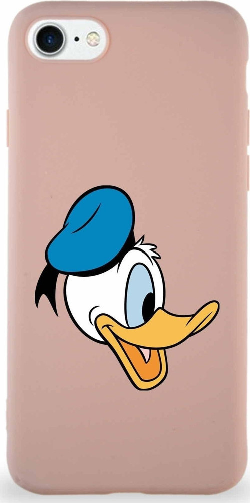 Iphone Se 2020 Uyumlu Soft Premier Kapak Donald Duck-F Tasarımlı Silikon Kılıf - Pudra