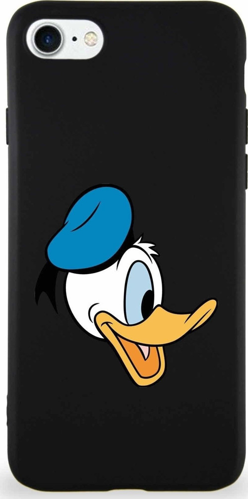 Iphone Se 2020 Uyumlu Soft Premier Kapak Donald Duck-F Tasarımlı Silikon Kılıf - Siyah