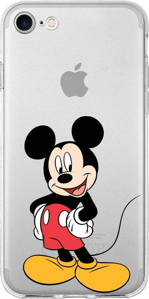 Iphone Se 2022 Uyumlu Kapak Mickey Mouse Tasarımlı Şeffaf Silikon Kılıf
