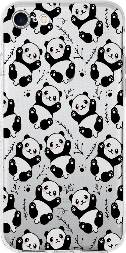 Iphone Se 2022 Uyumlu Panda Tasarımlı Şeffaf Silikon Kılıf