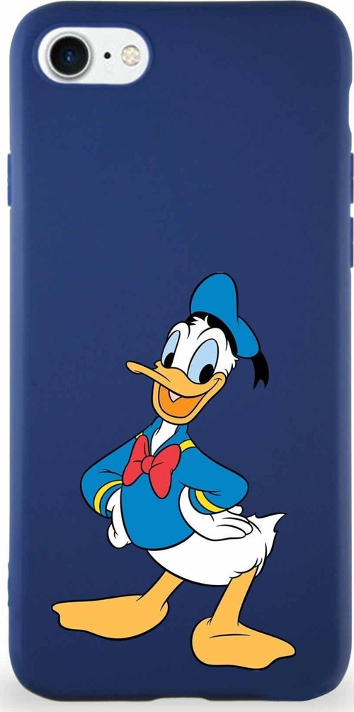 Iphone Se 2022 Uyumlu Soft Premier Kapak Donald Duck-C Tasarımlı Silikon Kılıf - Lacivert