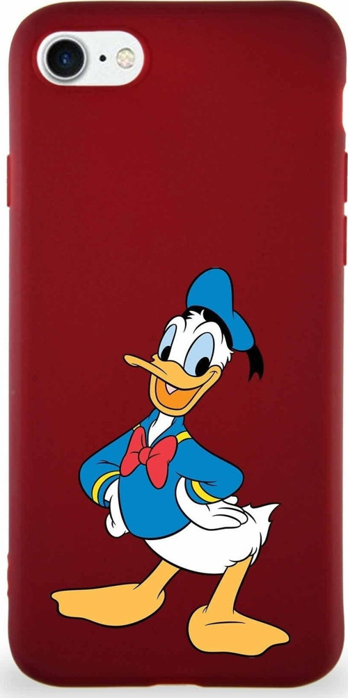 Iphone Se 2022 Uyumlu Soft Premier Kapak Donald Duck-C Tasarımlı Silikon Kılıf - Mürdüm