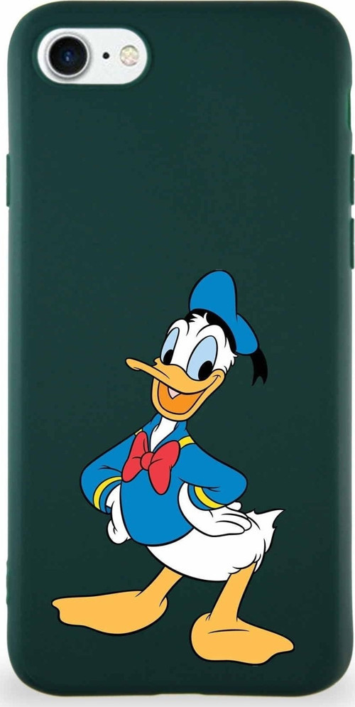 Iphone Se 2022 Uyumlu Soft Premier Kapak Donald Duck-C Tasarımlı Silikon Kılıf - Yeşil