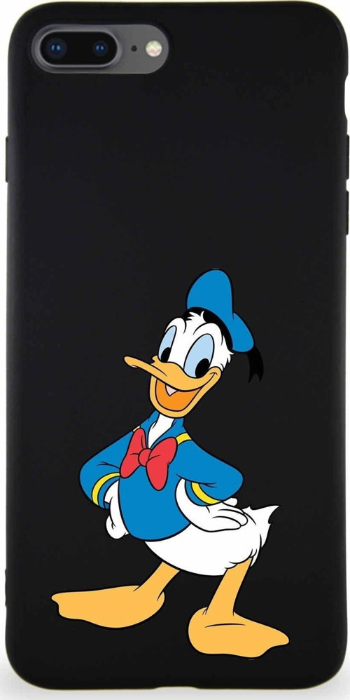 Iphone 8 Plus Uyumlu Soft Premier Kapak Donald Duck-C Tasarımlı Silikon Kılıf - Siyah