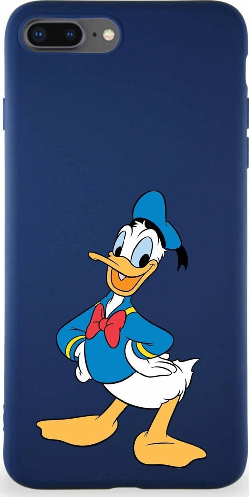 Iphone 8 Plus Uyumlu Soft Premier Kapak Donald Duck-C Tasarımlı Silikon Kılıf - Lacivert