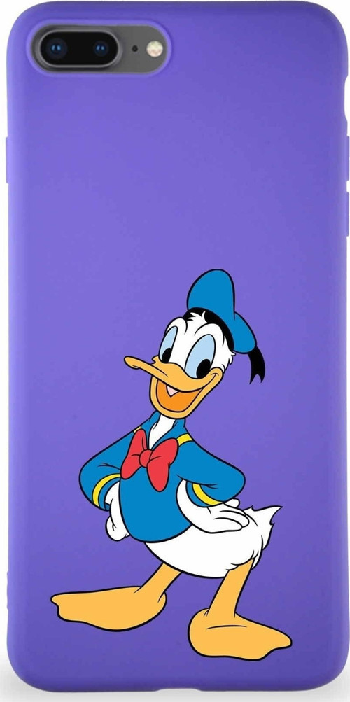 Iphone 8 Plus Uyumlu Soft Premier Kapak Donald Duck-C Tasarımlı Silikon Kılıf - Mor