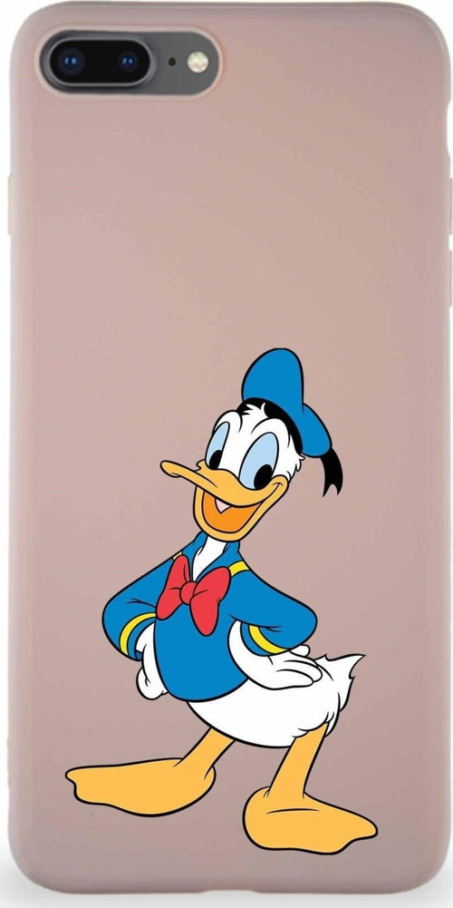 Iphone 8 Plus Uyumlu Soft Premier Kapak Donald Duck-C Tasarımlı Silikon Kılıf - Pudra
