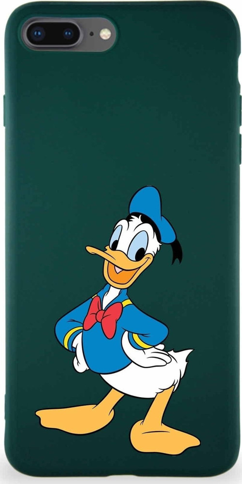Iphone 8 Plus Uyumlu Soft Premier Kapak Donald Duck-C Tasarımlı Silikon Kılıf - Yeşil