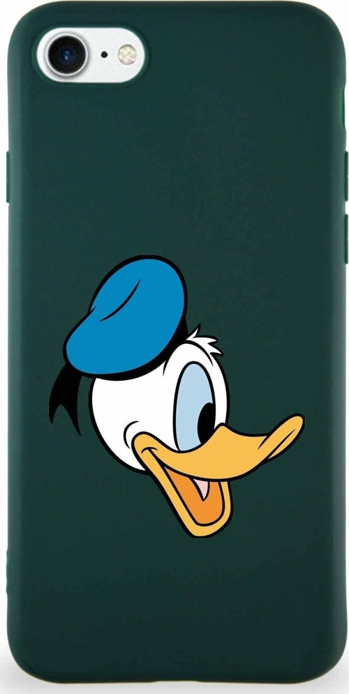 Iphone Se 2022 Uyumlu Soft Premier Kapak Donald Duck-F Tasarımlı Silikon Kılıf - Yeşil