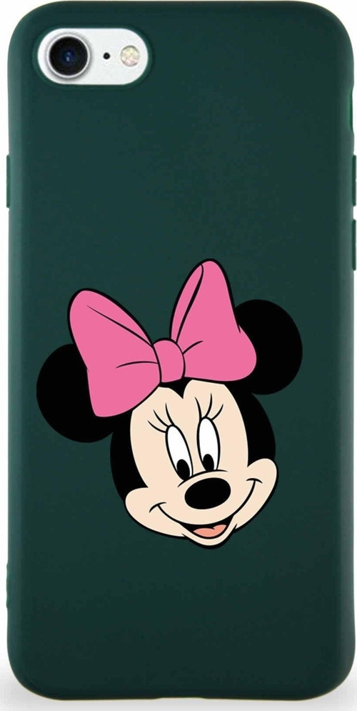 Iphone Se 2022 Uyumlu Soft Premier Kapak Minnie Mouse-C Tasarımlı Silikon Kılıf - Yeşil