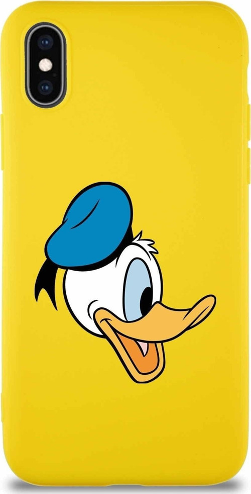 Iphone X Soft Premier Kapak Donald Duck-F Tasarımlı Silikon Kılıf - Sarıuyumlu