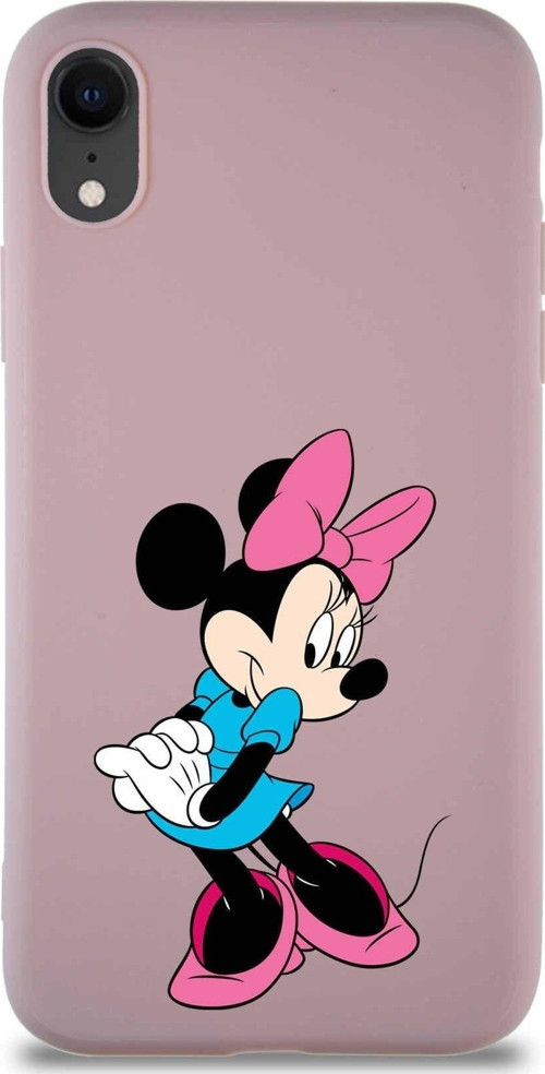 Iphone Xr Uyumlu Soft Premier Kapak Minnie Mouse-F Tasarımlı Silikon Kılıf - Pudra