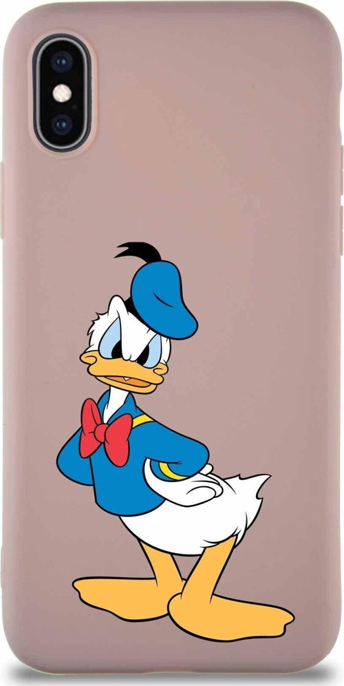 Iphone Xs Soft Premier Kapak Donald Duck-D Tasarımlı Silikon Kılıf - Pudra Uyumlu