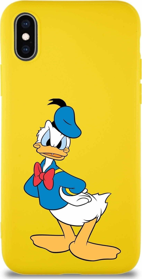 Iphone Xs Uyumlu Soft Premier Kapak Donald Duck-D Tasarımlı Silikon Kılıf - Sarı