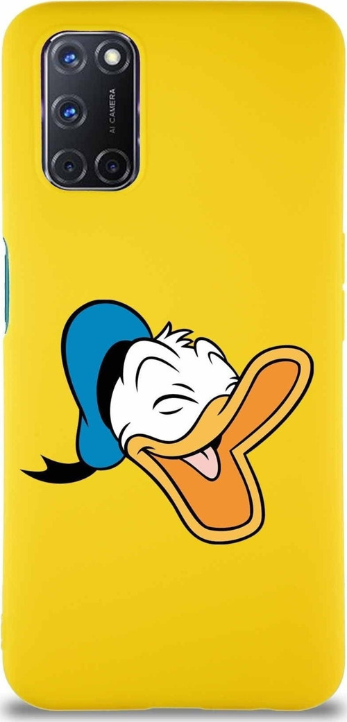 Oppo A72 Soft Premier Kapak Donald Duck-E Tasarımlı Silikon Kılıf - Sarı