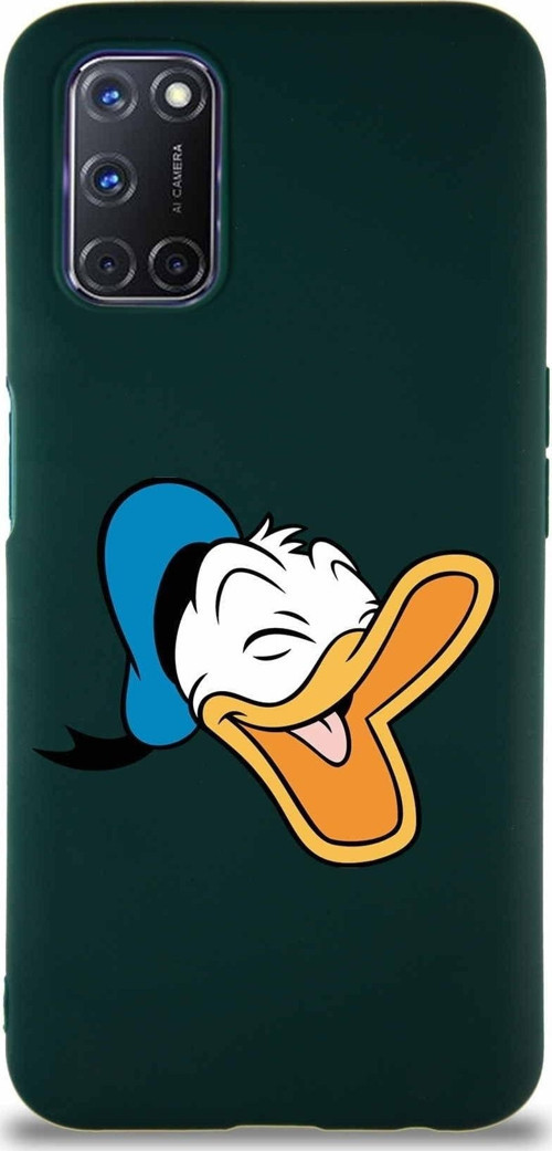 Oppo A72 Soft Premier Kapak Donald Duck-E Tasarımlı Silikon Kılıf - Yeşil