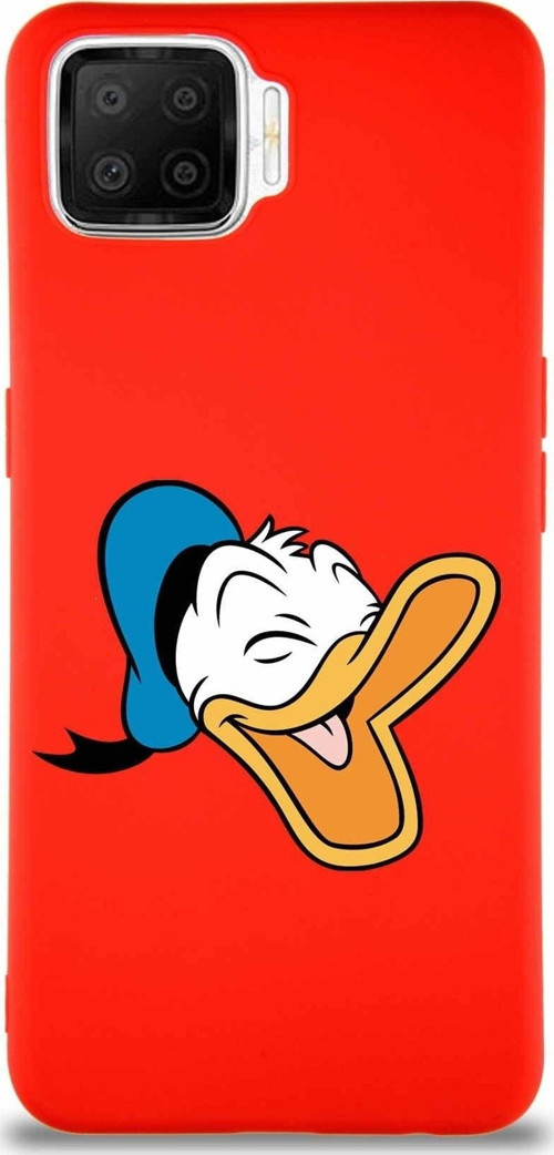 Oppo A73 Soft Premier Kapak Donald Duck-E Tasarımlı Silikon Kılıf - Kırmızı
