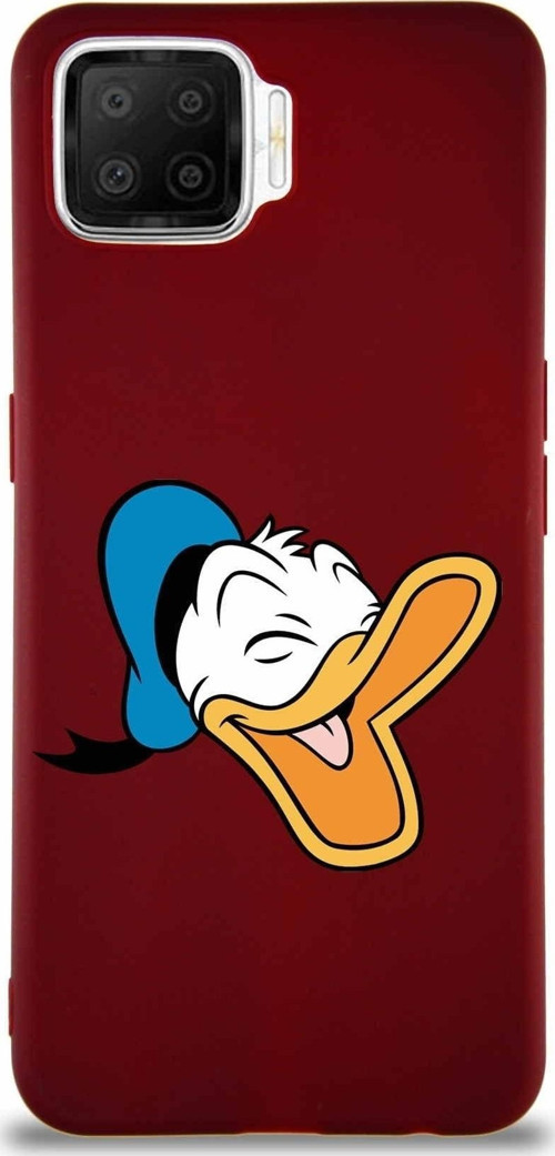 Oppo A73 Soft Premier Kapak Donald Duck-E Tasarımlı Silikon Kılıf - Mürdüm