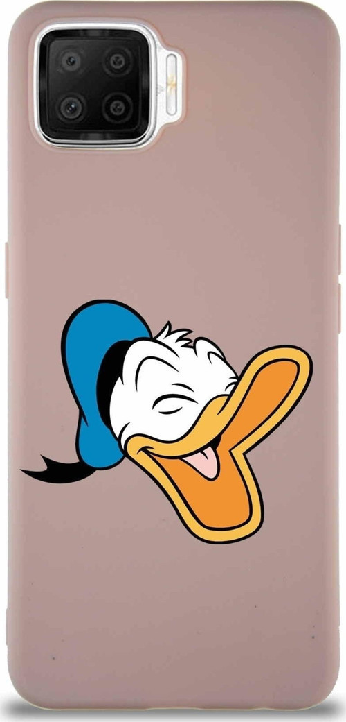 Oppo A73 Soft Premier Kapak Donald Duck-E Tasarımlı Silikon Kılıf - Pudra