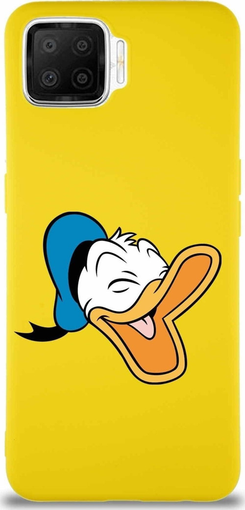 Oppo A73 Soft Premier Kapak Donald Duck-E Tasarımlı Silikon Kılıf - Sarı
